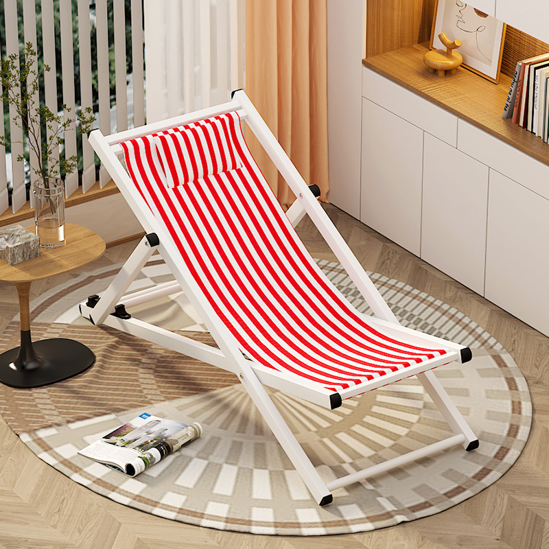 Wholesale Canvas Chair Foldable Beach Lounge Chair Canvas Lightweight Outdoor Metal Folding  Beach Chair