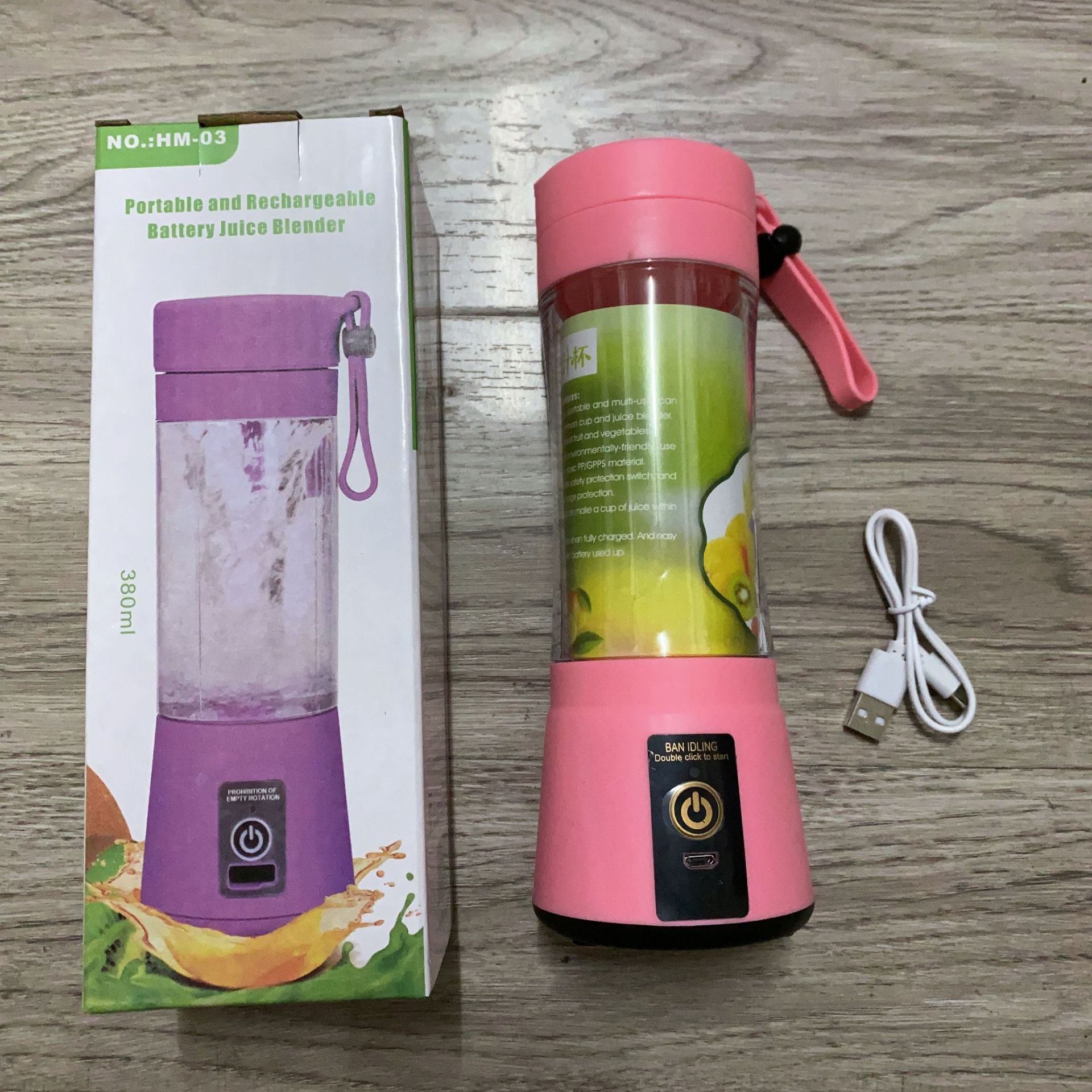 Mini USB Rechargeable Home Blender And Mixer 6 blades Juice Plastic Electric Juicer Cup Portable Blenders