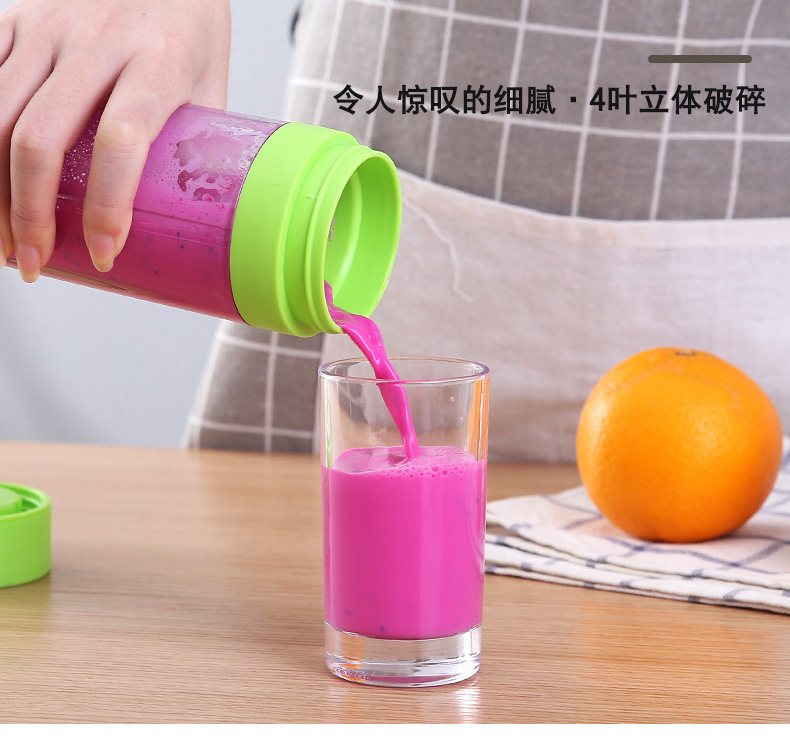 Mini USB Rechargeable Home Blender And Mixer 6 blades Juice Plastic Electric Juicer Cup Portable Blenders