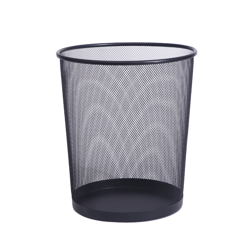 TRASH BIN ROUND METAL MESH WASTE BINS TRASH CAN DUSTBIN WASTEBASKET GARBAGE BIN