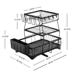 3 Tiers Standing Type Kitchen Cabinet Organizer Pull-Out Drawer Basket under Sink Shelf Storage for Sundries PP Material