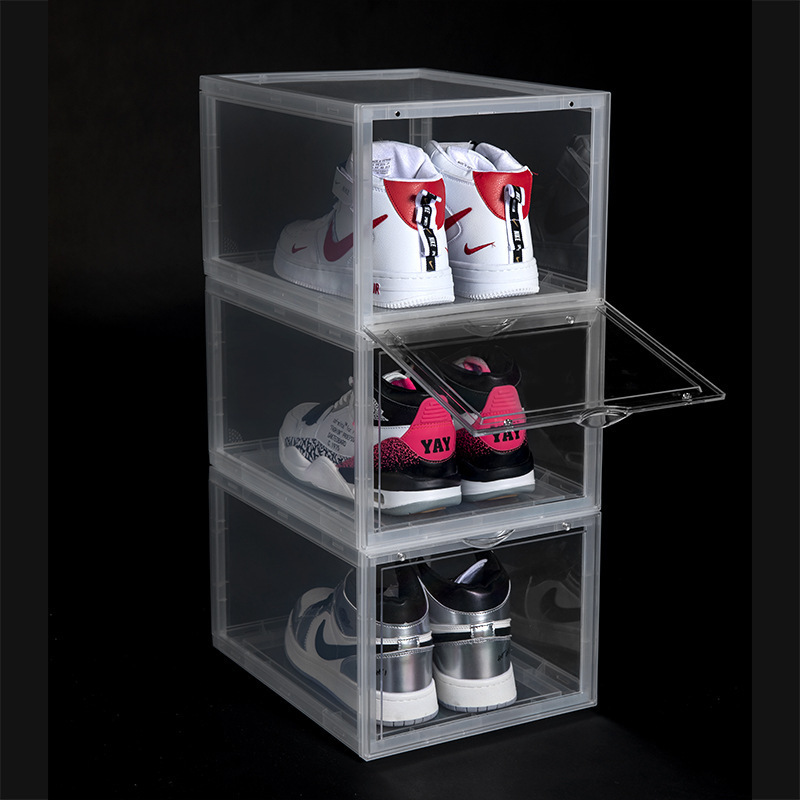 Easy Assembly Stackable Shoe Storage Box Giant Folding Shoe Box for Men Sport Shoes