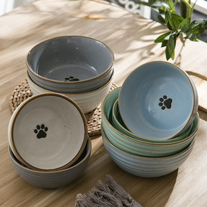 Ceramic material cat supplies creative personality Cat and dog food drinking water pet bowl