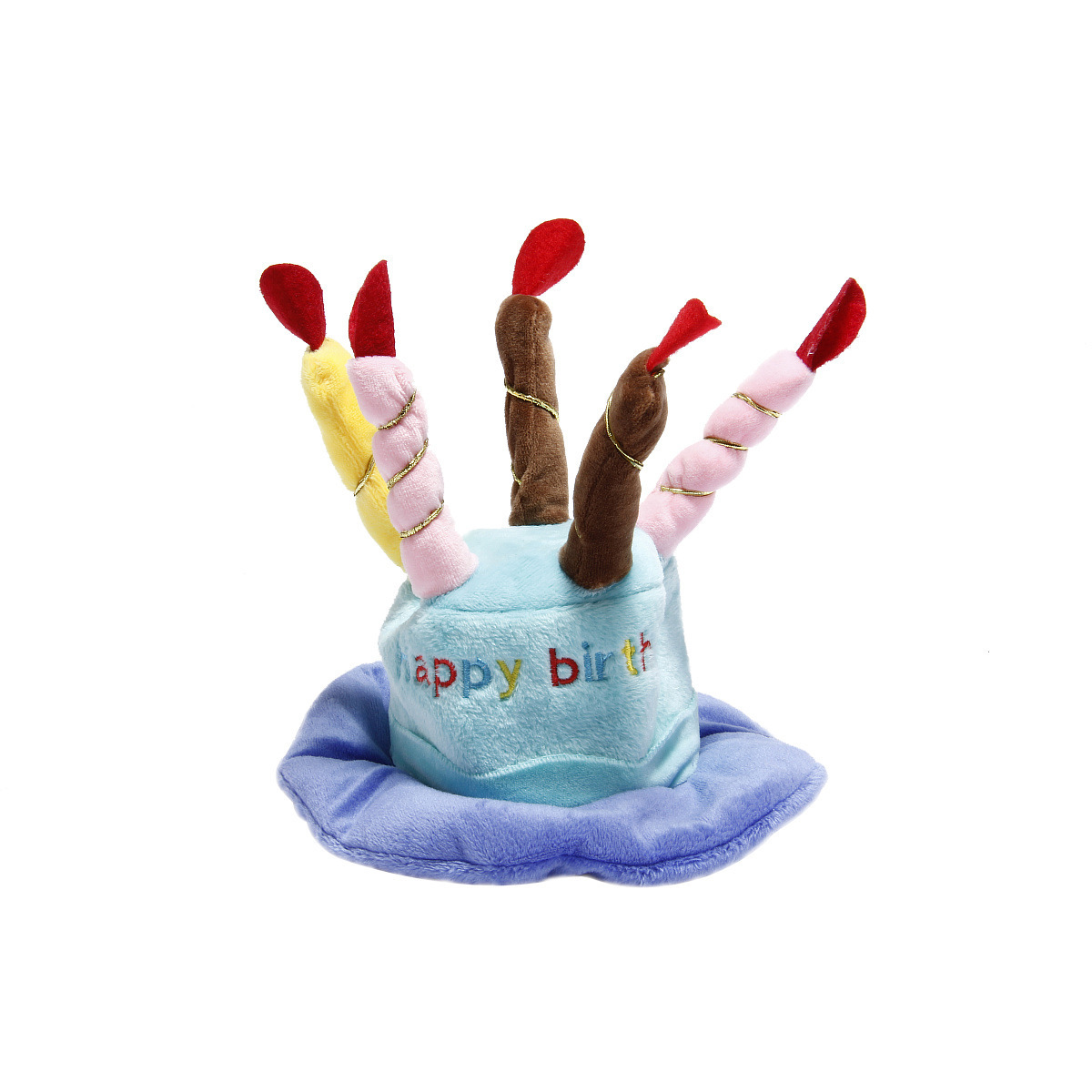 Plush Birthday Hat For Dogs Cats Supplies Pet Gift Dog Hat Dog Birthday Cake Hat Candle Design Headdress Accessories