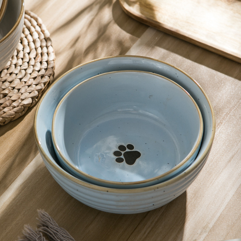 Ceramic material cat supplies creative personality Cat and dog food drinking water pet bowl