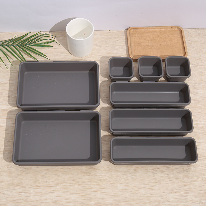 8 Pieces Customized Plastic Small Multifunctional Kitchen Storage and Tableware Drawer Divider Organizer For sundries