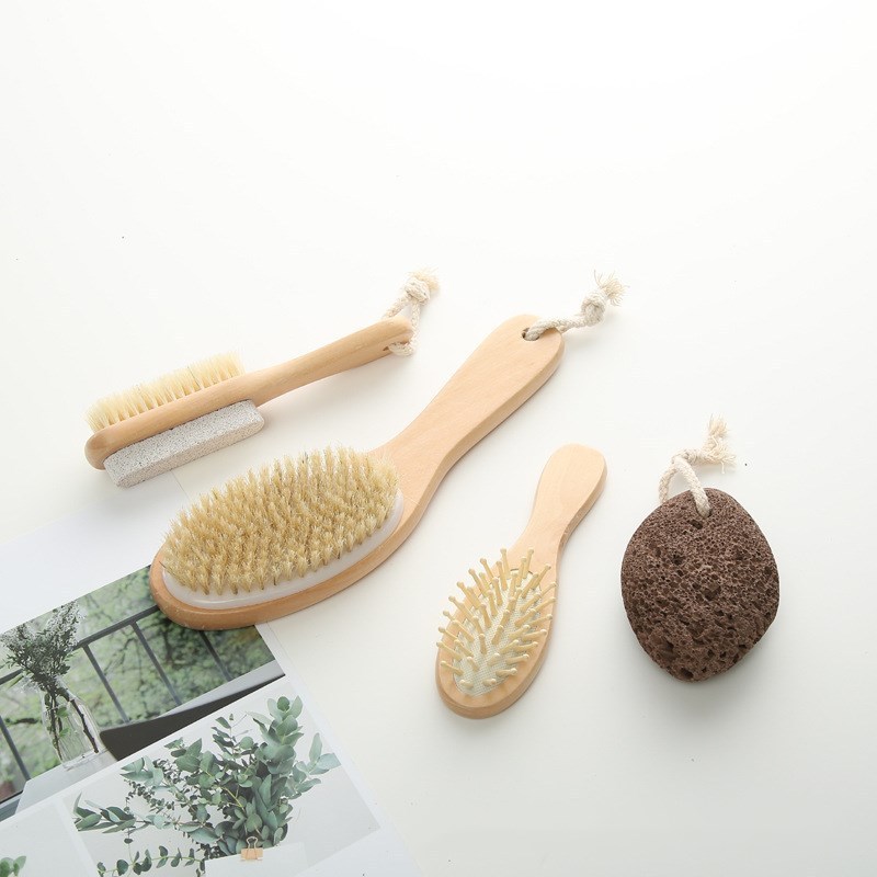 BEAUFLY Customized Logo Cellulite Exfoliating Dry Skin Brushing Body Brush Set for Bathing and Shower