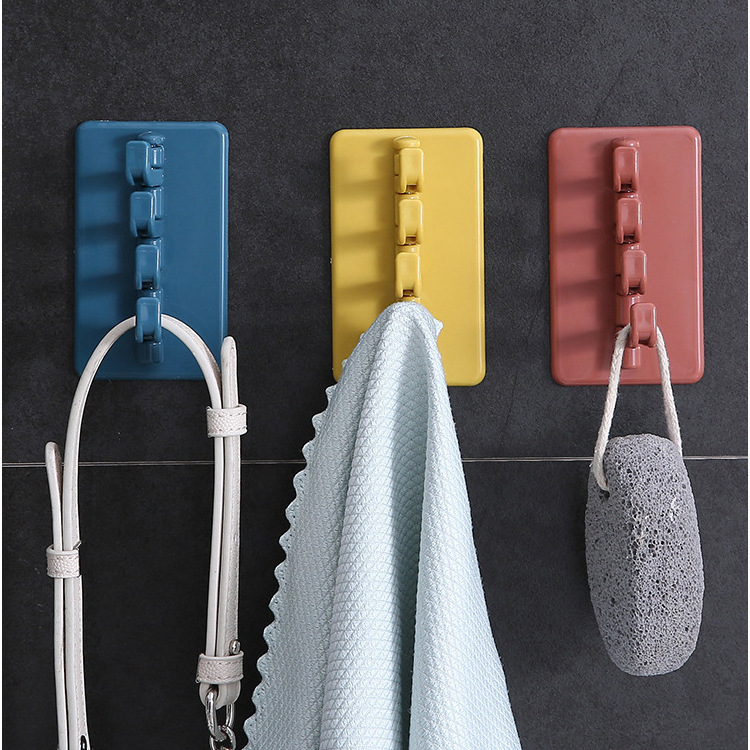 2024 Wholesale 4 Packed Hooks Creative Adhesive Plastic Decorative Coat Hooks Cloud Shape Door Hook