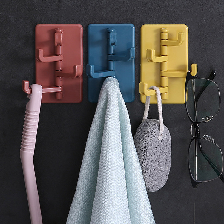 2024 Wholesale 4 Packed Hooks Creative Adhesive Plastic Decorative Coat Hooks Cloud Shape Door Hook