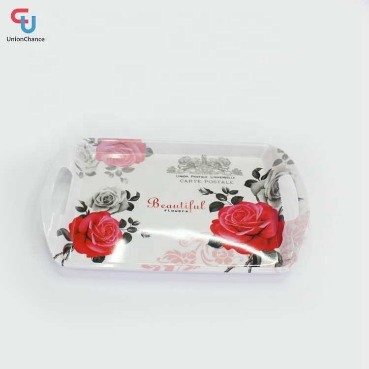 Tableware High Grade Melamine Fruit Tray Fruit Basket with Rose Design