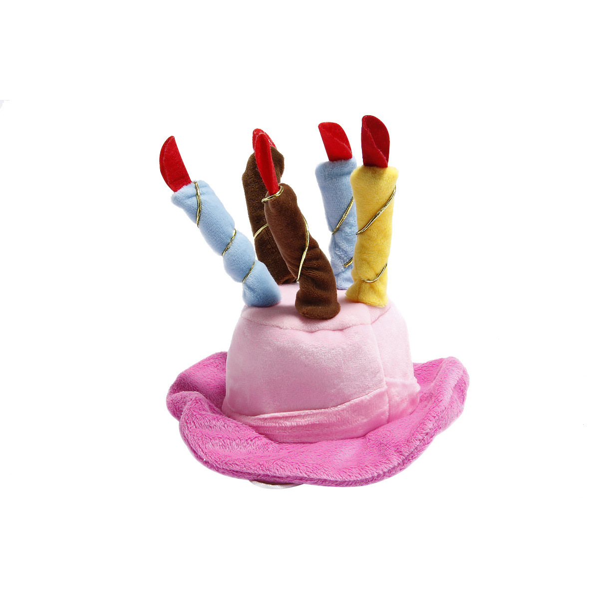 Plush Birthday Hat For Dogs Cats Supplies Pet Gift Dog Hat Dog Birthday Cake Hat Candle Design Headdress Accessories