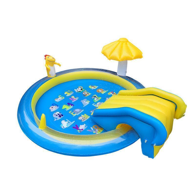 Summer Outdoor Inflatable Children Water Play Spray Splash Pool Water Play Toy Swimming Pool with Slide