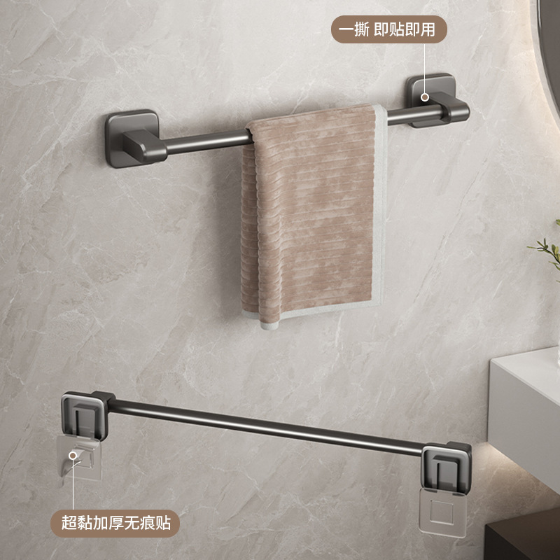 Towel rack Bathroom perforation-free wall hanging rack Bathroom towel single-pole toilet storage rack