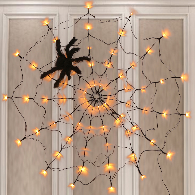 Holiday Lighting Halloween Indoor and Outdoor Decorations Spider Web String Lights