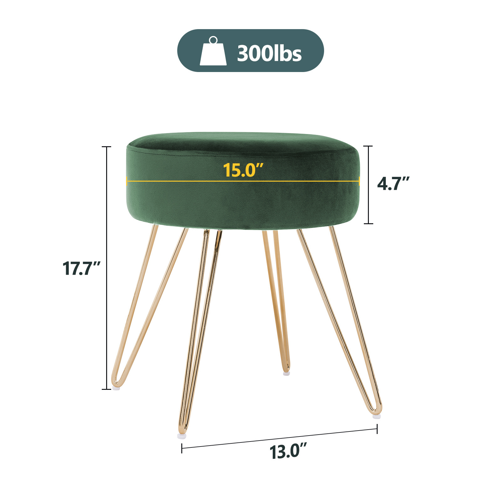 Custom living room furniture round pouf modern velvet storage cloud ottoman fabric stool with metal legs and coffee table