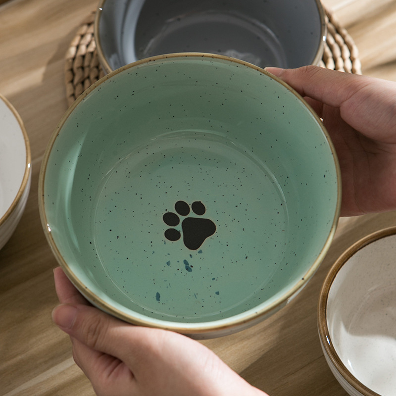 Ceramic material cat supplies creative personality Cat and dog food drinking water pet bowl