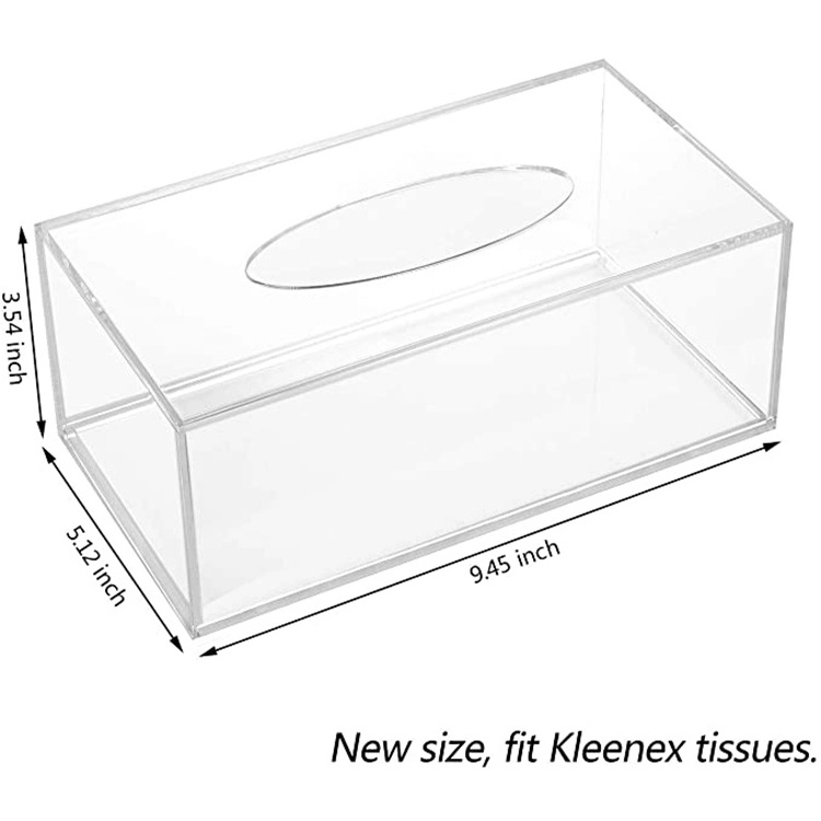 Wholesale Custom Printed Tissue box Transparent Clear Cover Square Toilet Paper Acrylic Tissue Box