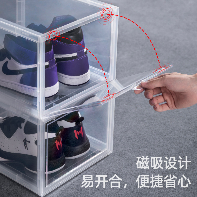 Easy Assembly Stackable Shoe Storage Box Giant Folding Shoe Box for Men Sport Shoes