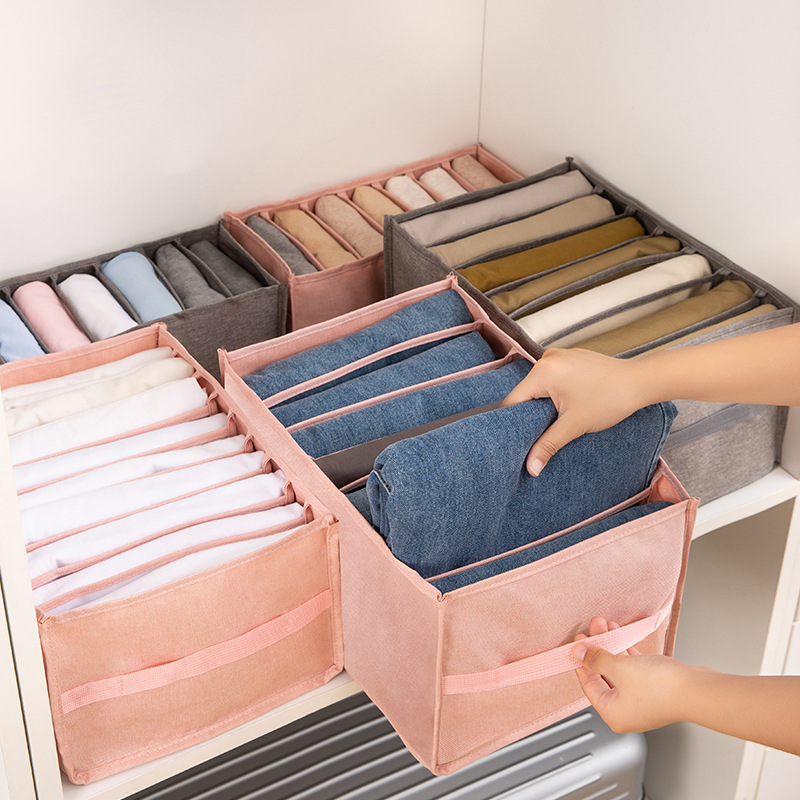 Foldable Wardrobe Organizer Clothes Washable Jeans Organizer Box Home Storage