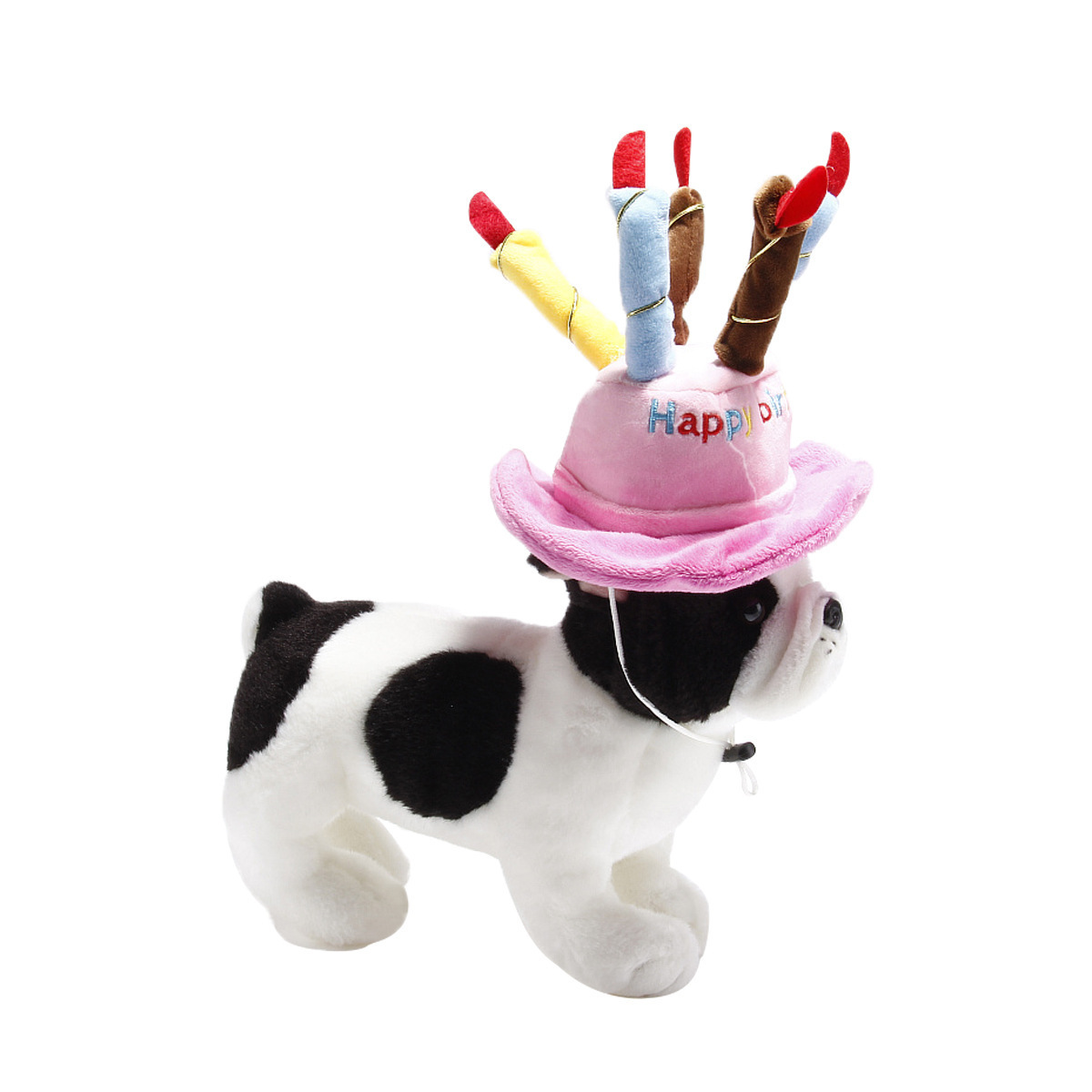 Plush Birthday Hat For Dogs Cats Supplies Pet Gift Dog Hat Dog Birthday Cake Hat Candle Design Headdress Accessories