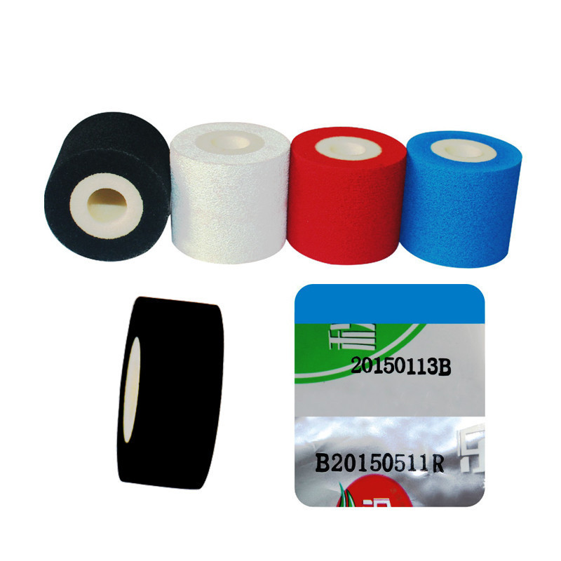 Food packages label date print hot ink roller  Dia36mm Height 32mm for MY 380F black solid hot ink roll