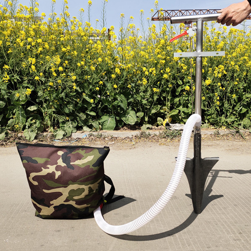 Agricultural fertilizer spreaders Easy carrying backpack stainless steel scoop fertilizer spreader with bag