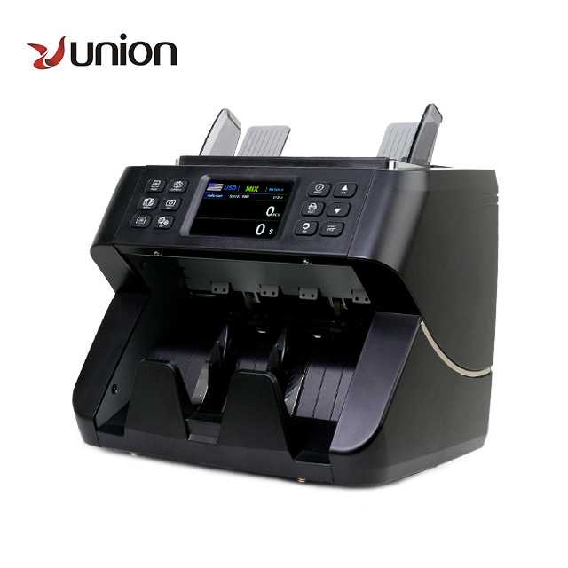 UNION 60C 2024 ECB Approved Mix Value Multi-Currency Cash Two Cis Bill Money Counters Sorting Machine