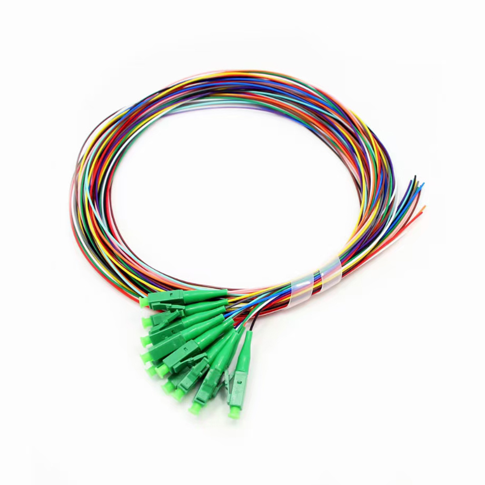 12 Color Fiber LC  APC Single mode G657A 0.9mm Fiber Optic Pigtail g652d sm fibre lc armoured pigtail fiber optic lc connector