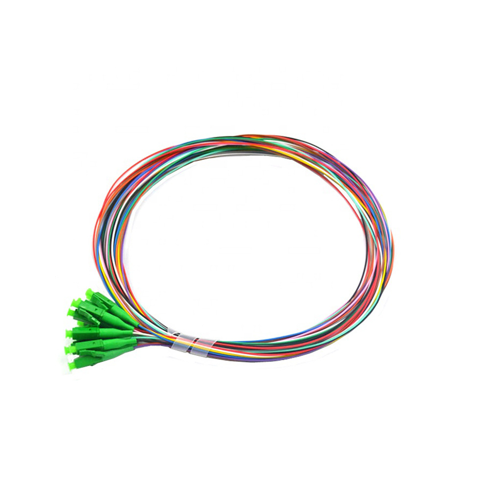 12 Color Fiber LC  APC Single mode G657A 0.9mm Fiber Optic Pigtail g652d sm fibre lc armoured pigtail fiber optic lc connector