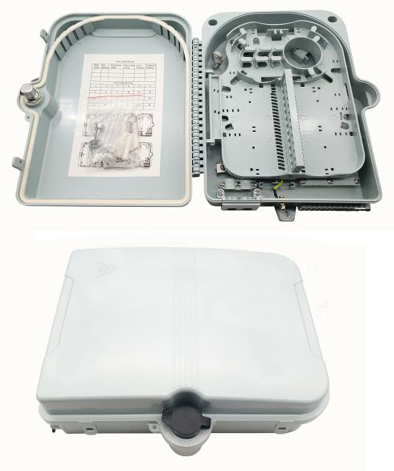 24 core fiber distribution box  Unionfiber OEM 24 ports fiber box optical distribution box aerial gray color