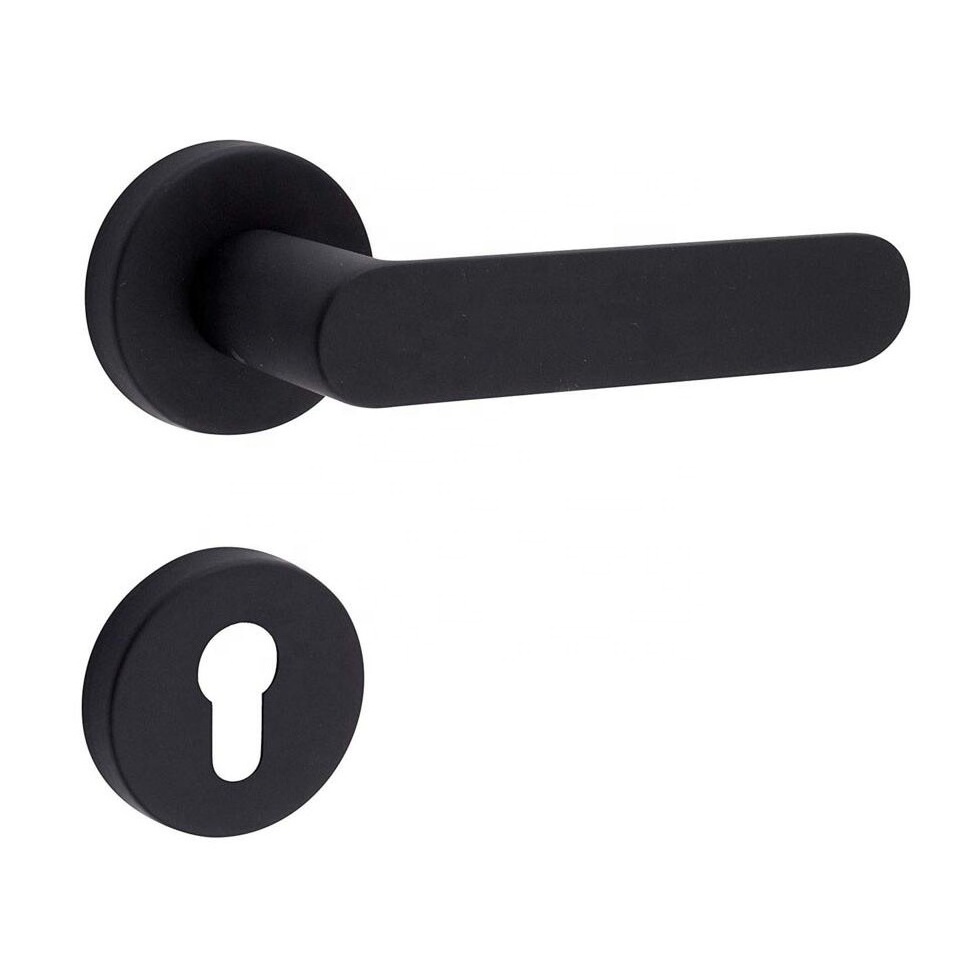 Wholesale classical zamak matt black door handle,door lever handle black,black door handle