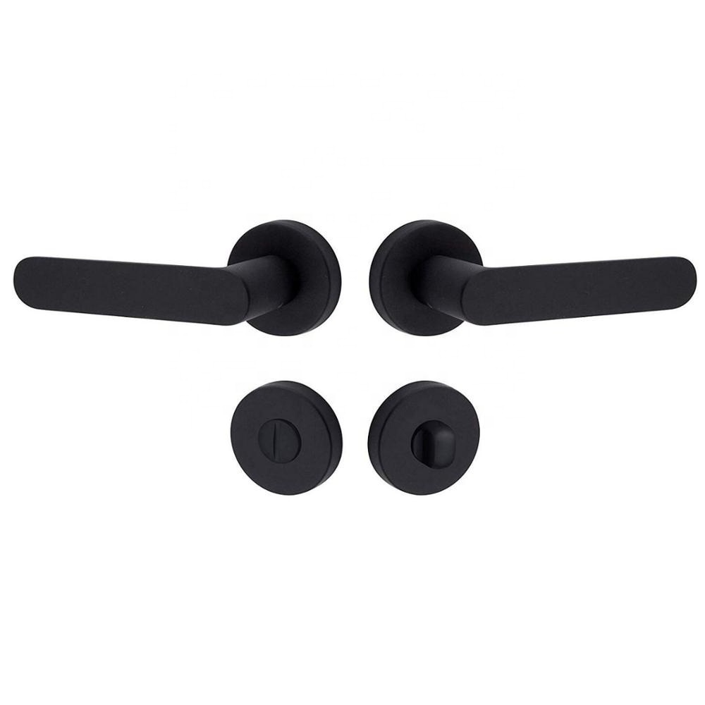 Wholesale classical zamak matt black door handle,door lever handle black,black door handle