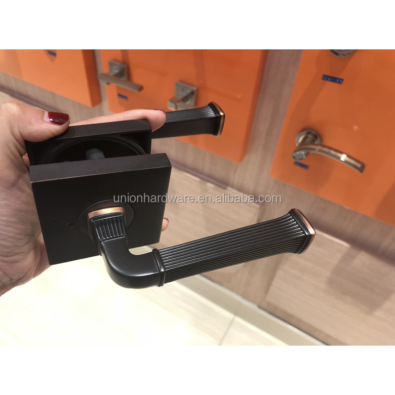 New design Zamak american style door handle with privacy lock,american door handle,lever door handle