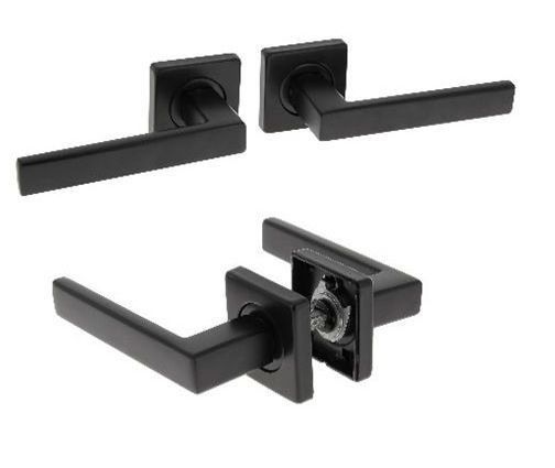 Wholesale aluminium black door handle lock,door lever handle black,matt black door handle