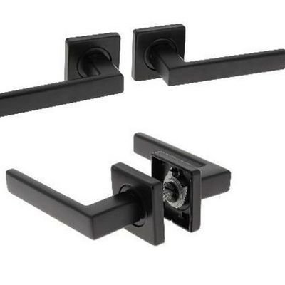 Wholesale aluminium black door handle lock,door lever handle black,matt black door handle