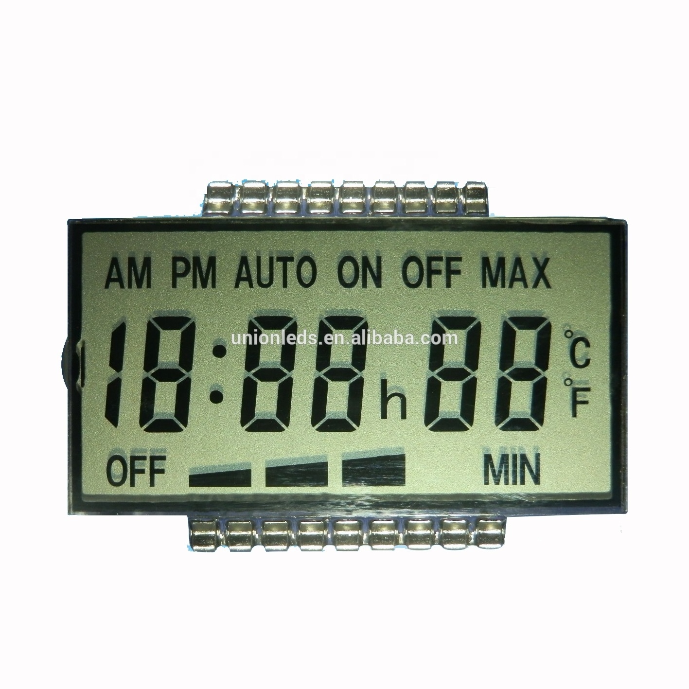 Custom TN segment alphanumeric calculator lcd display with metal pins