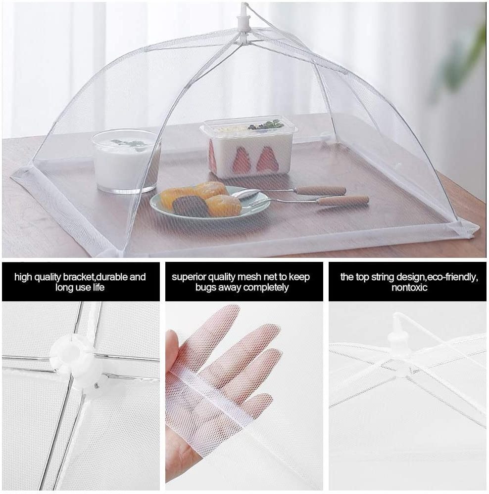 Reusable Collapsible 17Inch Pop-Up Mesh Screen 8 Pack Food Cover Net Tent Umbrella for Outdoors/Screen Tents/Parties Picnics/BBQ