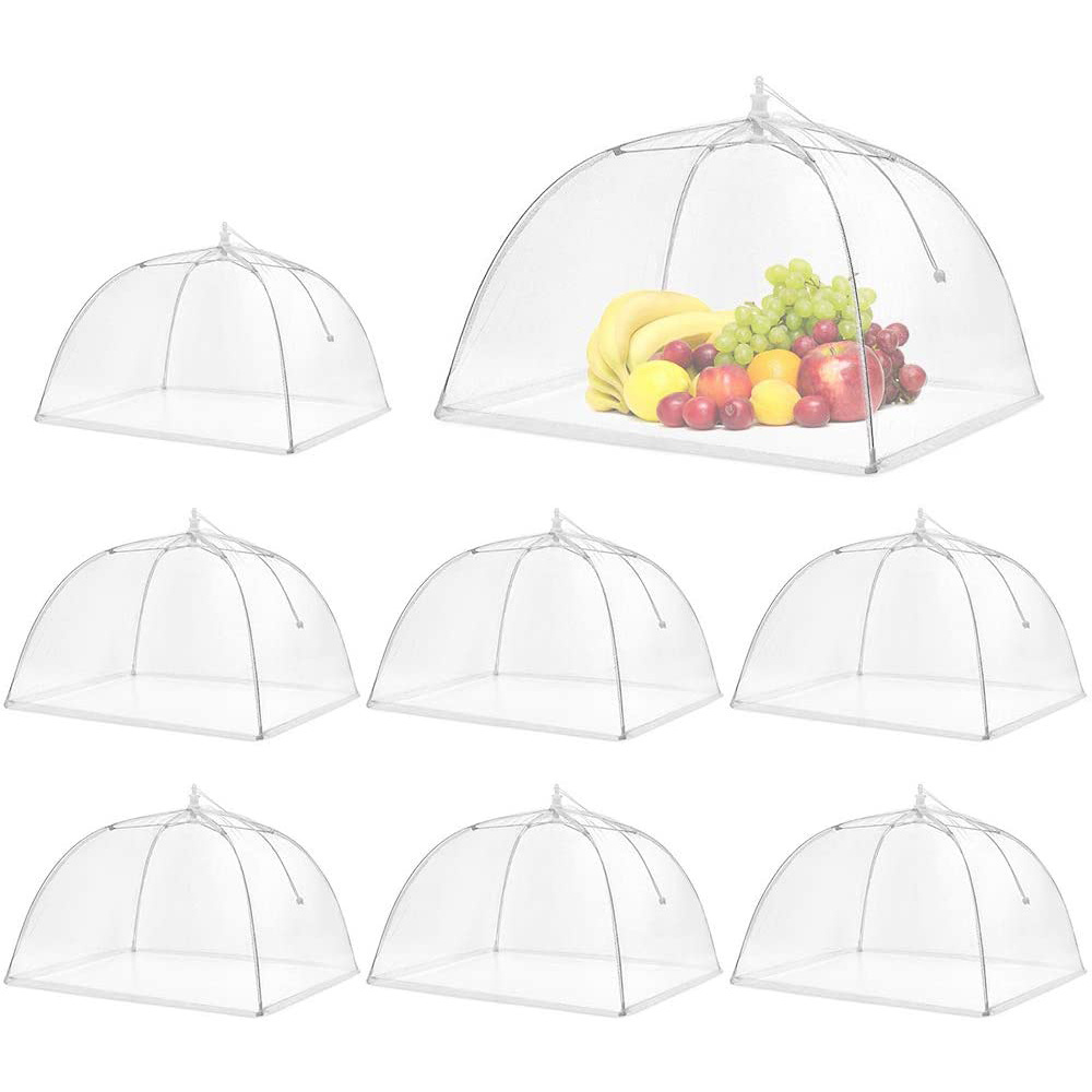 Reusable Collapsible 17Inch Pop-Up Mesh Screen 8 Pack Food Cover Net Tent Umbrella for Outdoors/Screen Tents/Parties Picnics/BBQ