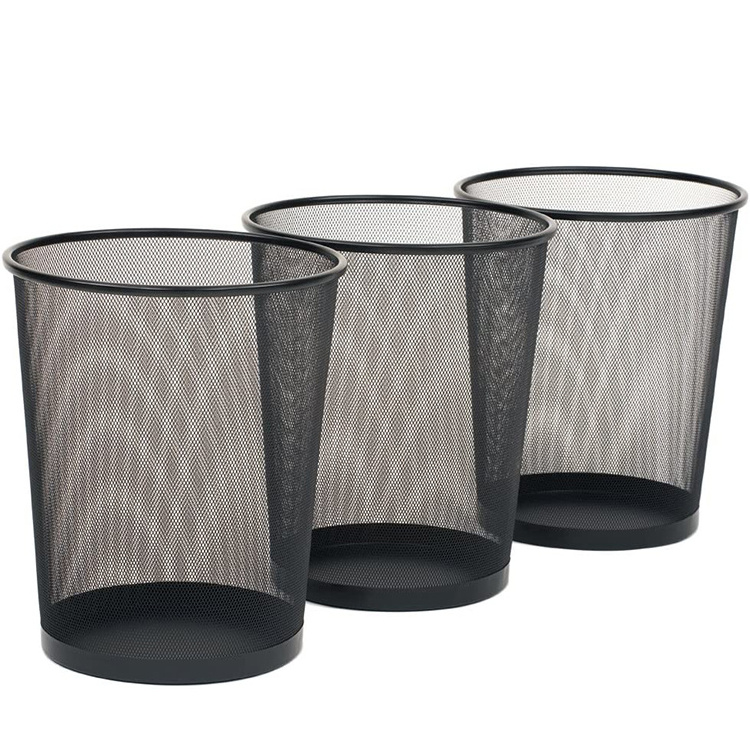 Factory Direct Sales Bin Waste Home Black Mesh bin wire metal mesh waste trash bin for garbage