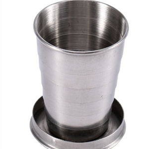 Stainless Steel Camping Mug Camping Stainless Steel Folding Cup Portable Outdoor Travel Demountable Collapsible Cup