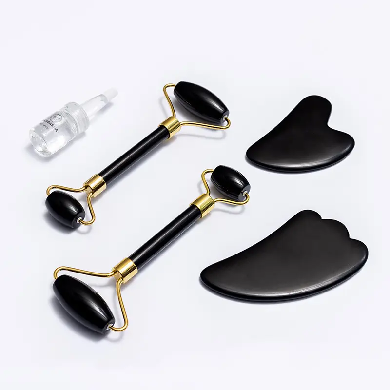 High quality obsidian neck face jade roller jawline jade stone face roller massage tool