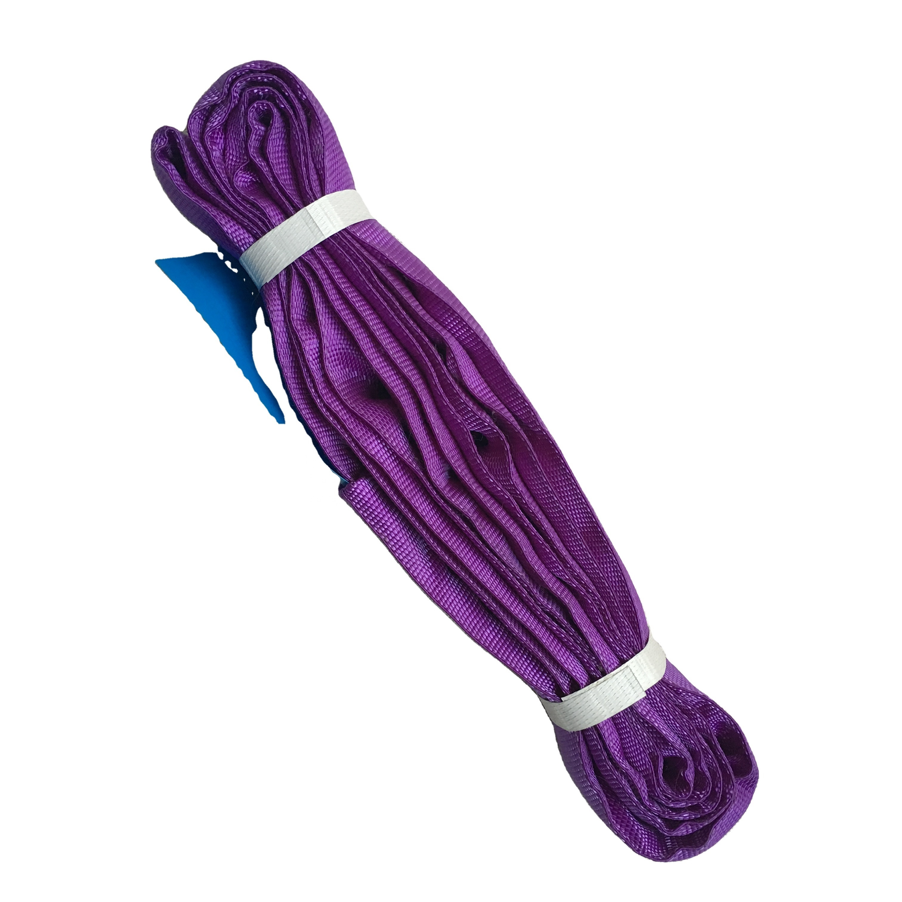 1t purple Polyester round Webbing Lifting Sling for Crane Lifting with round Eye for Crane Use belt tubular webbing round sling