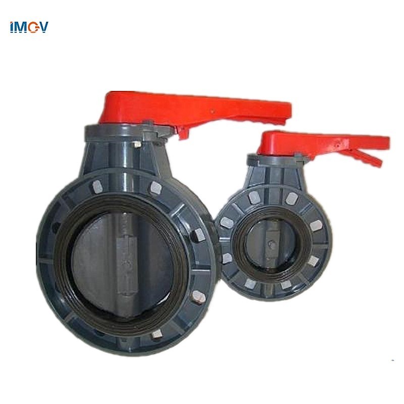 China Factory PVC Flange Type Lever Handle Plastic Butterfly Valve