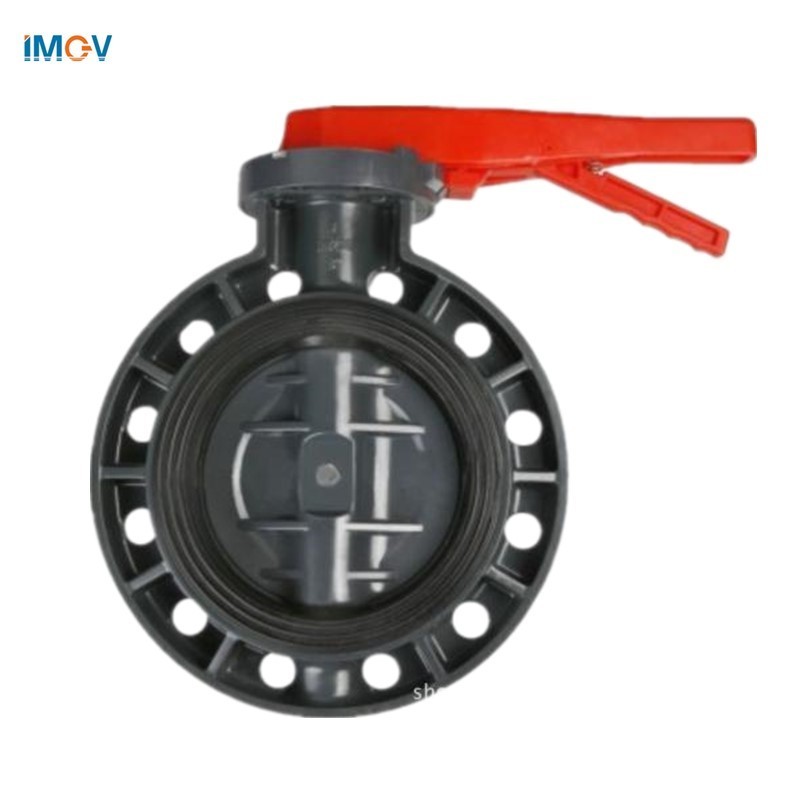 China Factory PVC Flange Type Lever Handle Plastic Butterfly Valve