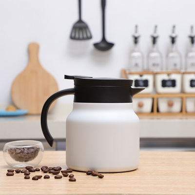 Stainless Steel Thermal Coffee Carafe Vacuum Jug Insulation Thermos Coffee Pot With Wood Handle