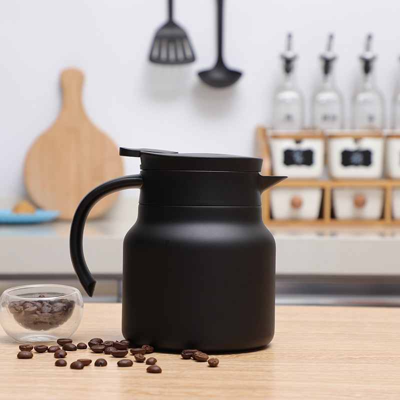 Stainless Steel Thermal Coffee Carafe Vacuum Jug Insulation Thermos Coffee Pot With Wood Handle