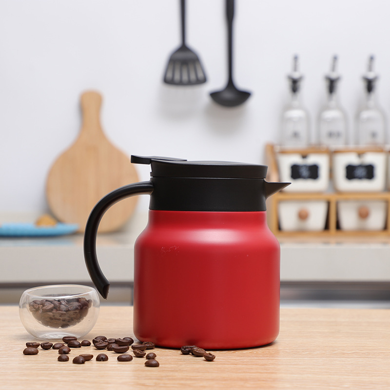 Stainless Steel Thermal Coffee Carafe Vacuum Jug Insulation Thermos Coffee Pot With Wood Handle