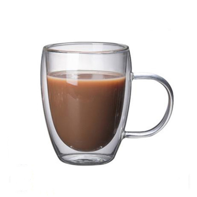 Reusable Double Wall Insulated Clear Glass Coffee Tea Mug With Handle Espresso Mugs Latte Mug Glass Cappuccino Cups