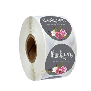 Coloured Round Circles die-cut Paper Labels thank you Adhesive business Stickers