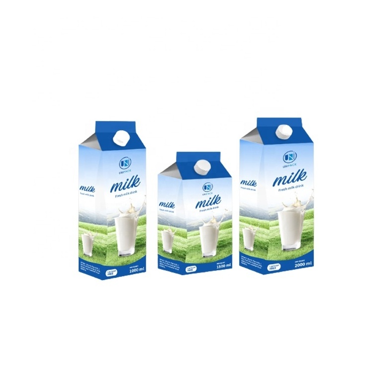 Unipack custom aseptic carton pack yogurt milk mango juice gable top carton packaging